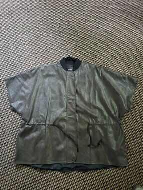 Desigual Leather-Effect Poncho